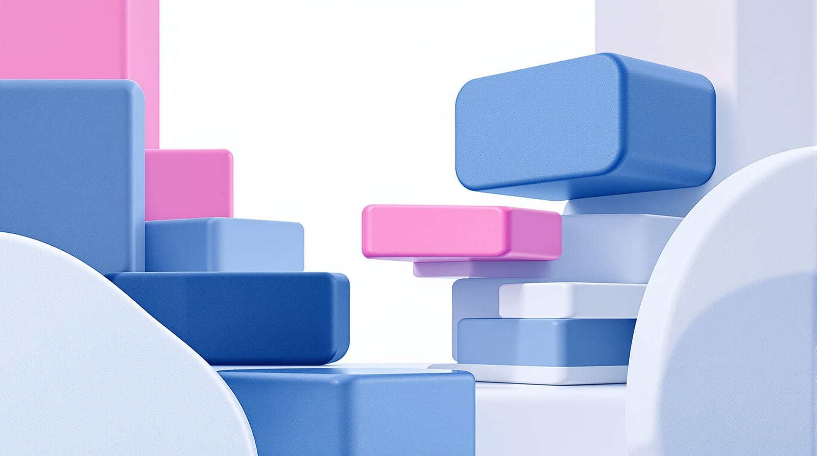 Abstract illustration of stacked content blocks being rearranged on a web page